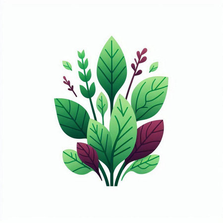 green leaves design, natural floral nature plant ornament garden decoration and season theme Vector illustrationのイラスト素材
