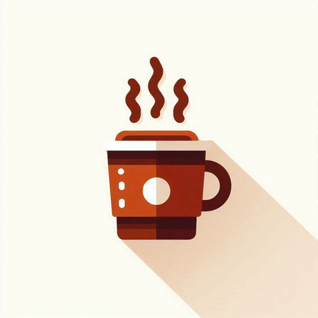 Coffee cup icon. Flat design style. Made in vectorのイラスト素材