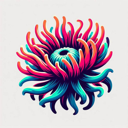 colorful abstract flower on white background, vector illustration eps10のイラスト素材