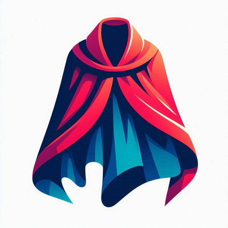 vector illustration of a red and blue scarf on a mannequinのイラスト素材
