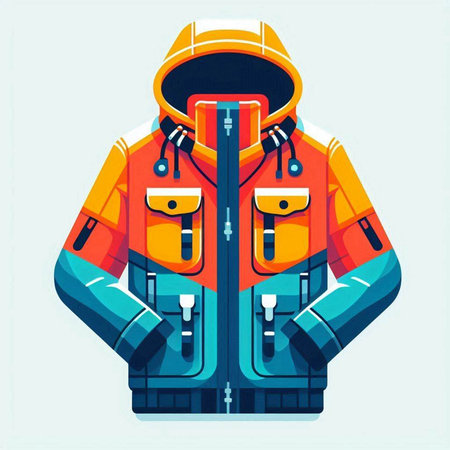 Firefighter jacket vector illustration. Fireman jacket. Fireman jacketのイラスト素材