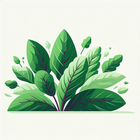 Green leaves on a white background. Vector illustration. Eps 10.のイラスト素材