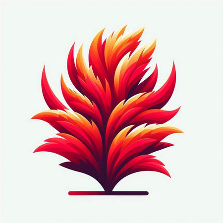 Abstract fire flame vector illustration on white background. Fire flame design element.のイラスト素材