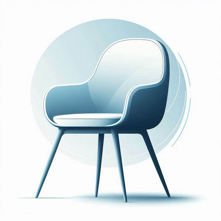 Illustration of a 3d chair isolated on a white background.のイラスト素材