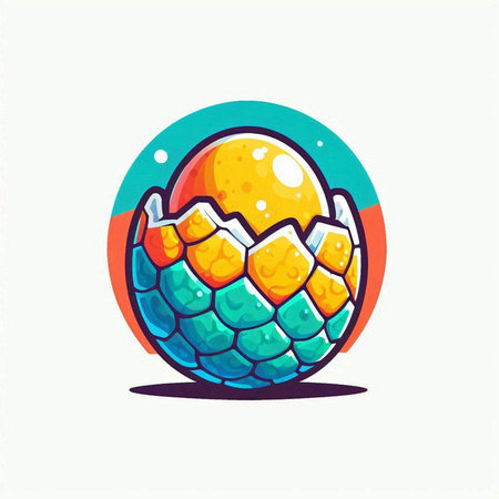 Illustration of a colorful easter egg on a white background.のイラスト素材