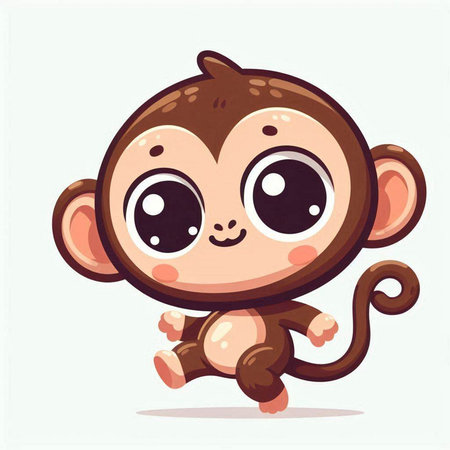 Cute cartoon monkey. Vector illustration. Cute animal character.のイラスト素材