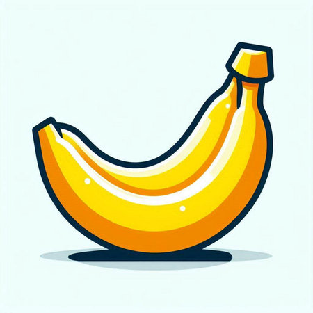 Vector illustration of a banana on a light background. Flat style.のイラスト素材