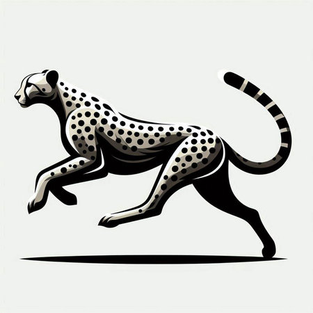 Cheetah. Vector illustration of a cheetah running.のイラスト素材