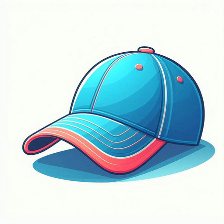 Baseball cap isolated on white background. Vector illustration in cartoon style.のイラスト素材
