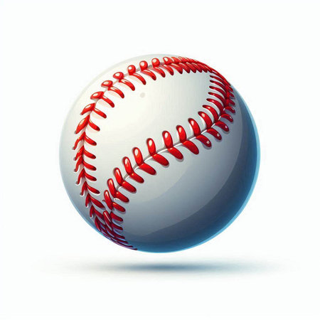 Baseball ball isolated on white background. 3D illustration. Vector.のイラスト素材