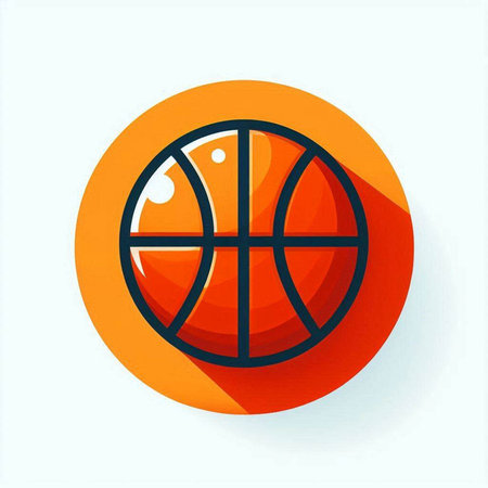 Basketball ball icon. Flat design, long shadow, eps 10のイラスト素材