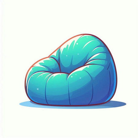 Illustration of a green beanbag on a white background. Vector illustrationのイラスト素材