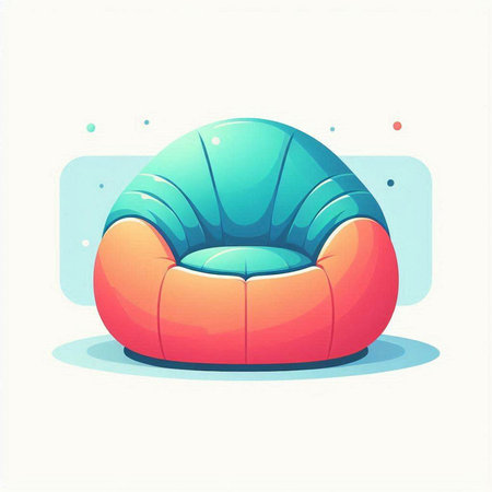 Illustration of an armchair in cartoon style. Vector illustration.のイラスト素材
