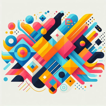Abstract colorful background with geometric elements. Vector illustration. Eps 10.のイラスト素材