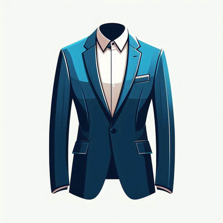 Blue suit isolated on white background. Vector illustration. Eps 10.のイラスト素材