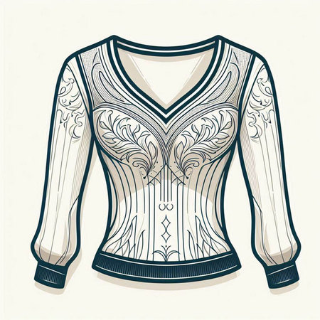 Women's blouse with floral ornament. Vector illustration for your designのイラスト素材
