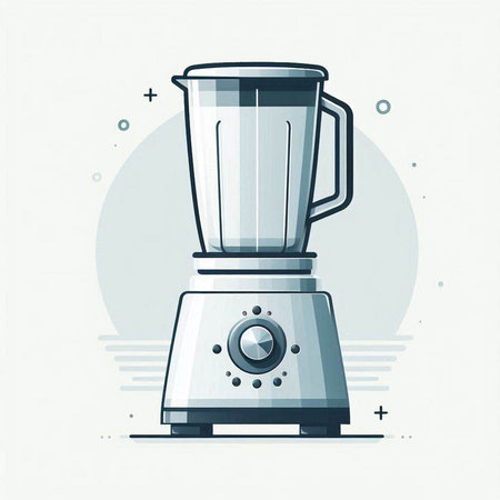 Modern flat style vector illustration of blender for smoothie. Kitchen equipment.のイラスト素材