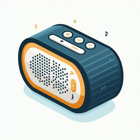 Radio icon. Isometric illustration of radio vector icon for web designのイラスト素材