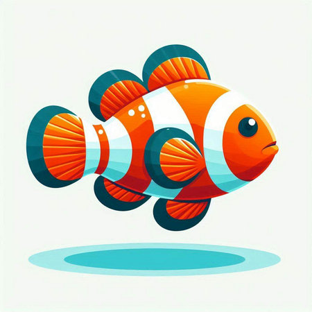 Illustration of a clown fish on a white background, vector illustrationのイラスト素材