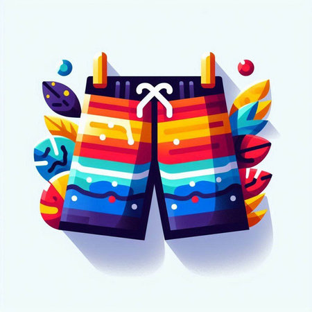 Colorful vector illustration of a pair of t-shirts on a white backgroundのイラスト素材