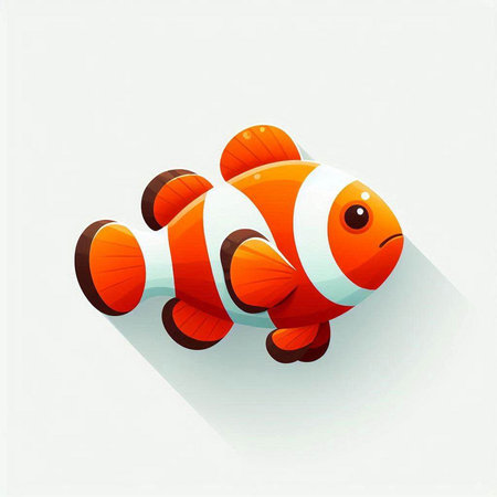 Clown fish on white background. Vector illustration. Eps 10.のイラスト素材