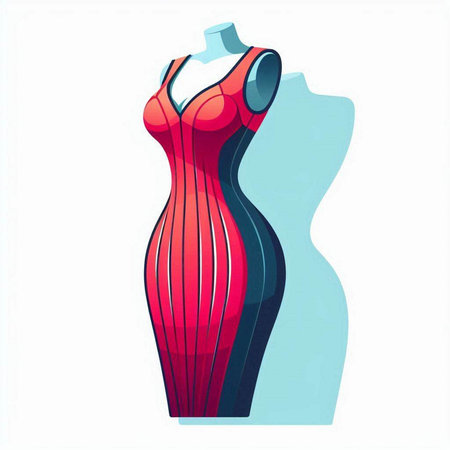 Fashion woman's swimsuit on a mannequin. Vector illustration.のイラスト素材