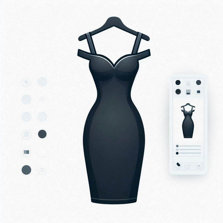 Womens evening dress on a white background. Vector illustration.のイラスト素材