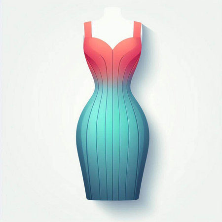 Womens dress on a mannequin. Vector illustration.のイラスト素材