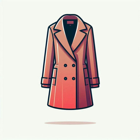 Vector illustration of a red coat on a white background. Women's clothing.のイラスト素材