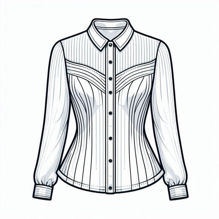 Illustration of men's shirt on a white background. Vector illustrationのイラスト素材