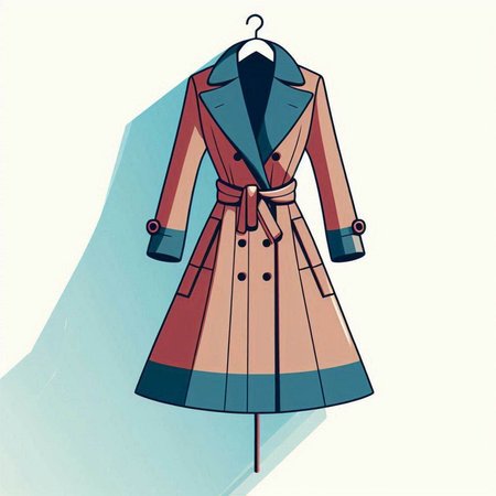 Vector illustration of a coat on a mannequin in retro styleのイラスト素材