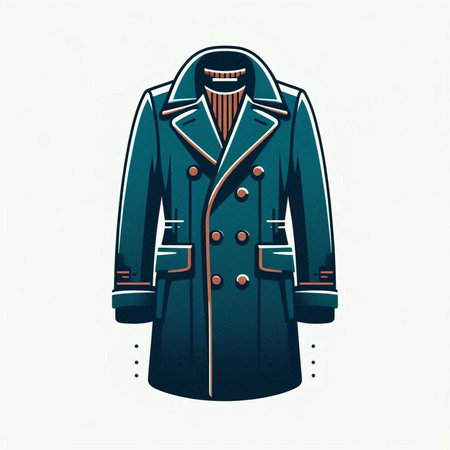 Men's coat on a white background. Vector illustration in retro style.のイラスト素材