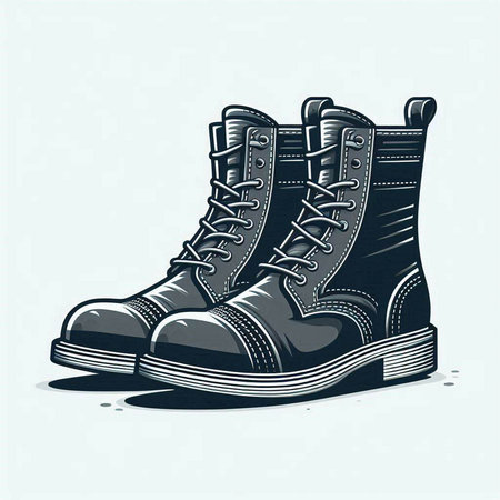 Sneakers. Hand drawn vector illustration. Black and white.のイラスト素材