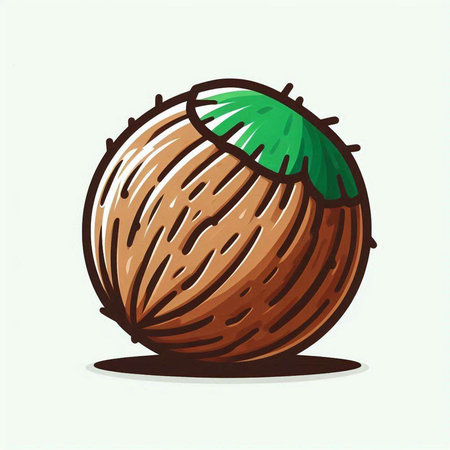Coconut fruit. Vector illustration of a coconuts.のイラスト素材