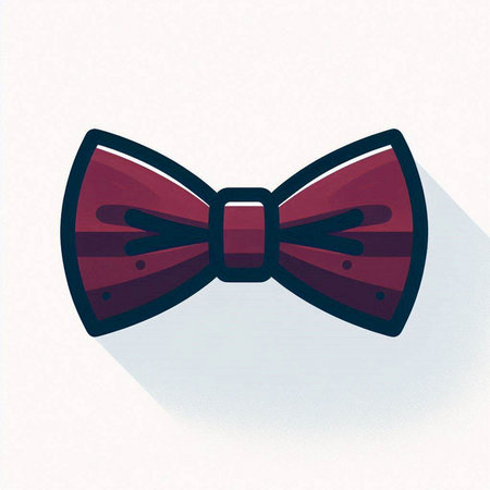 Bow tie icon. Vector illustration of a bow tie with long shadow.のイラスト素材