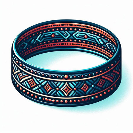 Bracelet with ornament on a white background. 3d renderのイラスト素材