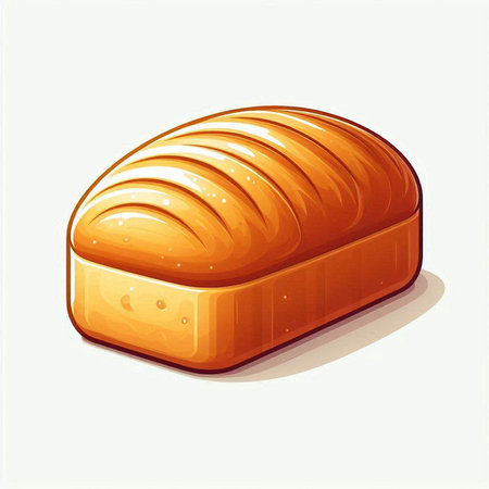 Illustration of a loaf of bread isolated on a white background.のイラスト素材