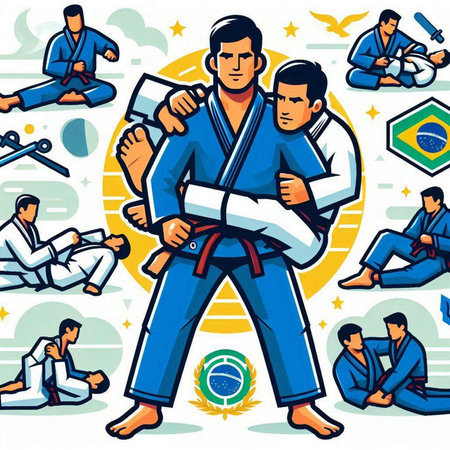 Taekwondo. Vector illustration of a taekwondo fighter.のイラスト素材