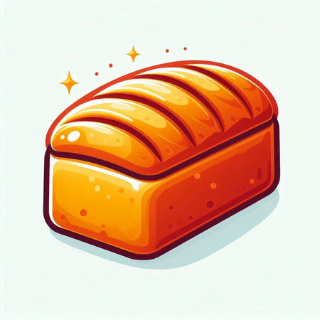 Illustration of bread loaf on a white background. Vector illustration.のイラスト素材