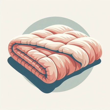 Illustration of a soft blanket on a white background. Vector illustrationのイラスト素材