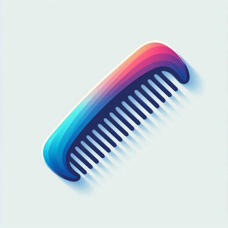 Hair comb icon isolated on blue background. Vector Illustration.のイラスト素材