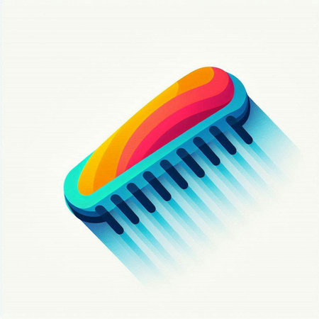 Hairbrush colorful icon. Isometric style. Vector illustration.のイラスト素材