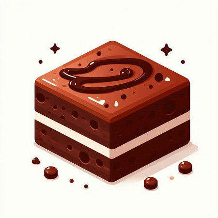 Vector illustration of chocolate cake. Isolated on a white background.のイラスト素材