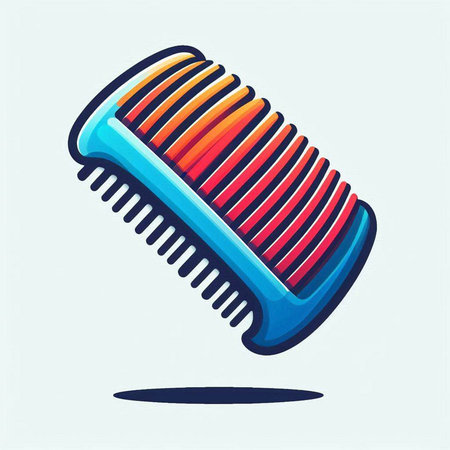 Illustration of a comb in cartoon style, isolated on white backgroundのイラスト素材