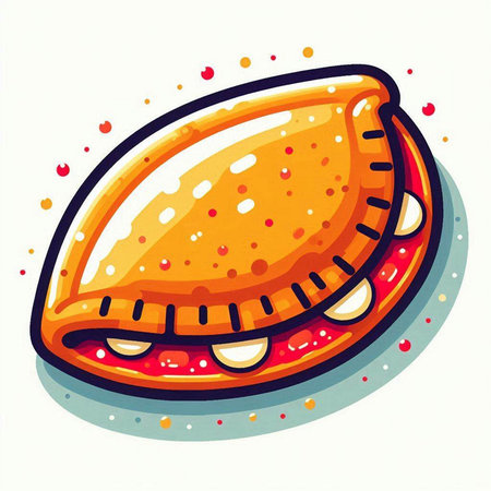 Illustration of a sweet pie with a pattern on a white backgroundのイラスト素材
