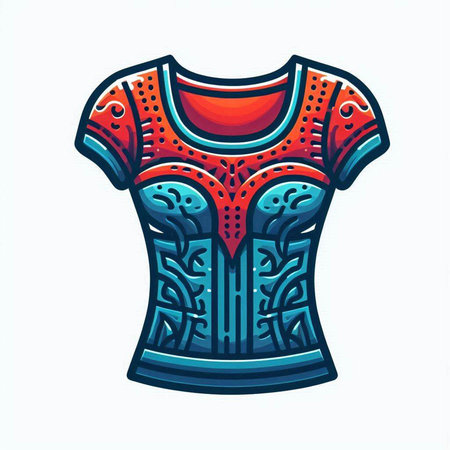T-shirt design with ethnic pattern. Vector illustration for your designのイラスト素材
