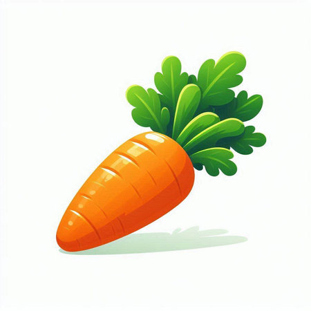 Carrot with leaves isolated on a white background. Vector illustration.のイラスト素材