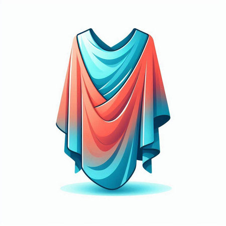 vector illustration of a blue silk scarf isolated on a white background.のイラスト素材