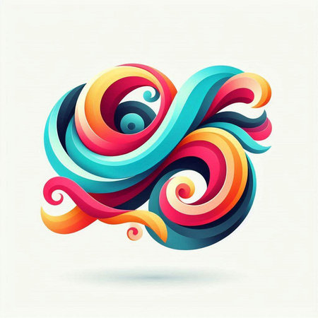 Abstract colorful background with swirls. Vector illustration for your design.のイラスト素材