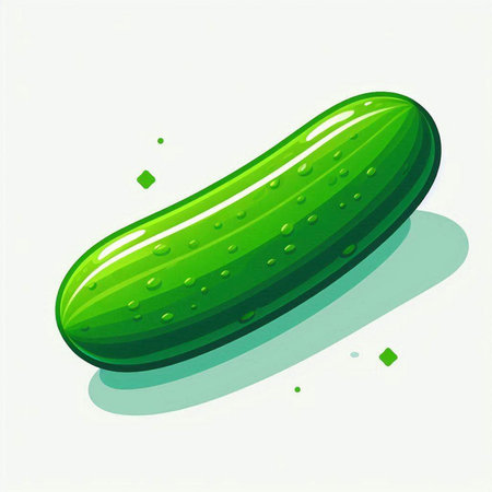 Cucumber on white background. Vector illustration. Eps 10.のイラスト素材